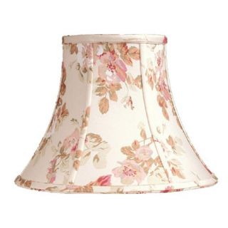 New 11 in Wide Lamp Shade White with Floral Printed Design Cotton