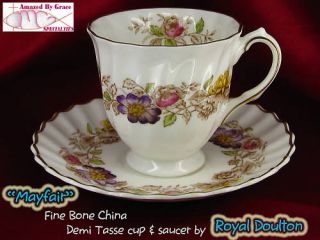Mayfair Tinted Demi Cup Saucer Royal Doulton China