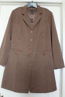 Lane Bryant Brown Trench Coat Size 20 NWT