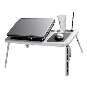 Laptop Desk Table Bed Cooling Fan Stand Cushion Tray