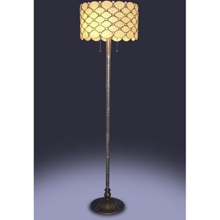 Look Jeweled Drum Shade Stained Glass Tiffany Style Floor Lamp