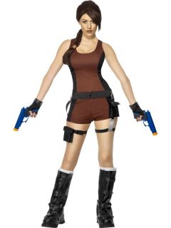 Lara Croft Movie Ladies Fancy Dress Costume M 12 14 New