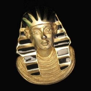 Pearl Vintage Egyptian Revival Pharoah Large Brooch Pin Pendant