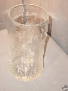 Vintage Large Heavy Crackle Clear Glass Vase