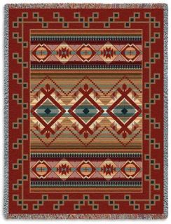 Southwest Southwestern Las Cruces Jaquard Woven Cotton Tapestry Throw