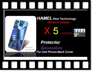 4S Screen 3D Laser Protector Mirror Back Cover Film x4 Patterns