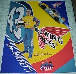 Vintage JOHN ANDRETTI & KYLE PETTY ~ INDY Racing ~2 sided RARE Race