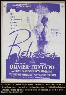 Poster R60S Alfred Hitchcock Laurence Olivier Joan Fontaine