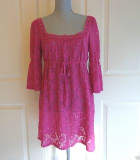 New Laundry by Design Pink Lace Swimsuit Cover Up Dress Size Medium $