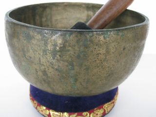 Tibetan Singing Bowl 7 5 B Thick Old Worn Crown Bell