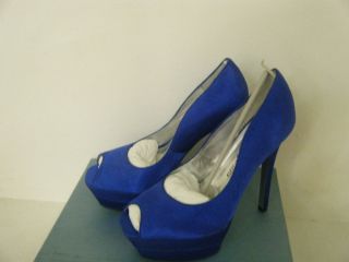 Lauren Jones Vicki Beautiful Blue Satin Dress Shoes Size 6 5 M US New
