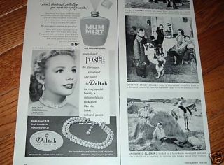 1955 Deltah Pearls Jewelry Ad Hollywoods Piper Laurie