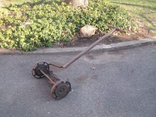 1904 LawnMower Antique Rotary Reel Lawn Mower Wooden Handle Vintage NY