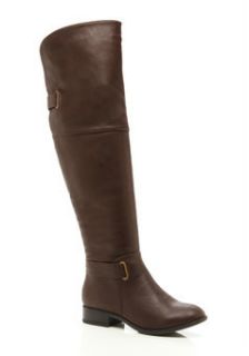 Brown Over The Knee Fashion Riding Boot Classic Style Low Heel NY VIP