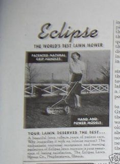 1947 Eclipse Lawn Mower Natural Grip Handles Ad