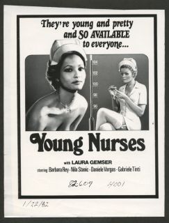 Young Nurses Laura Gemser Vintage Exploitation Artwork Ad Mat El