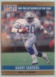 1990 Pro Set Football 1 Barry Sanders Pro Set Rookie of The Year