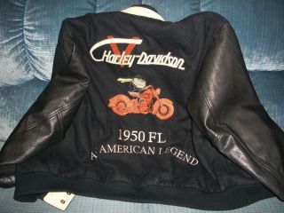 harley davidson limited edition warner bros. jacket leather and wool