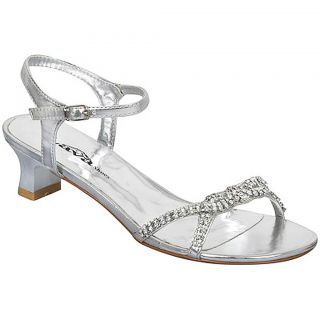 Lava Glee Silver Rhinestone Ankle Strap 1 3 4 Sandal Heel Shoes Sizes