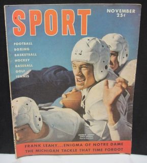 Magazine Charlie Justice Leahy Notre Dame Football Michigan