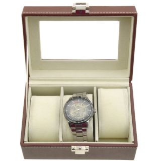 Slot PU Leather Watch Display Case Box Jewelry Storage Organizer 3