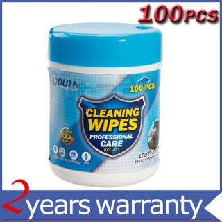 Monitor LCD TV Screen Cleaning Clean Wet Wipes 100 Pcs