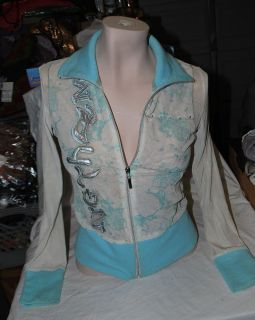 LeDoux U.S.A. Long Sleeve Zip Up Sheer Jacket,Size Medium Polyester