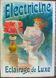 Lucien Lefevre Original Vintage Poster Electricine 1895