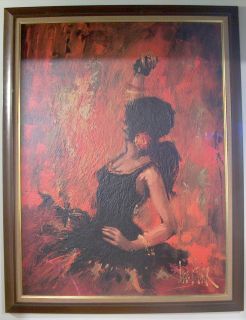 Lee Reynold Burr Oil Painting from The 60s La Flemenca Dancer VGC