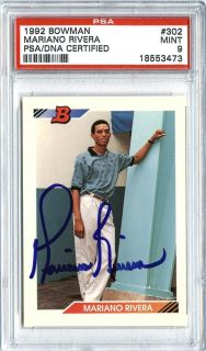 1992 Bowman #302 MARIANO RIVERA PSA/DNA Auto Rookie RC Mint 9 Yankees