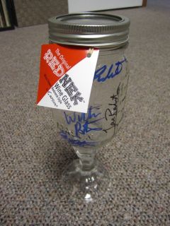 Duck Dynasty Si Robertson +3 Signed Autographed RED NECK Mason wine