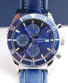 Jacques LeMans Mens Watch 1059i Swiss Automatic Chronograph Blue