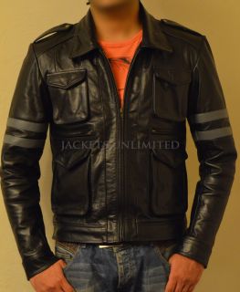 Re 6 Resident Evil 6 Leon Kennedys Black Faux Leather Jacket All Size