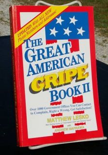 The Great American Gripe Book 2 by Matthew Lesko 1994