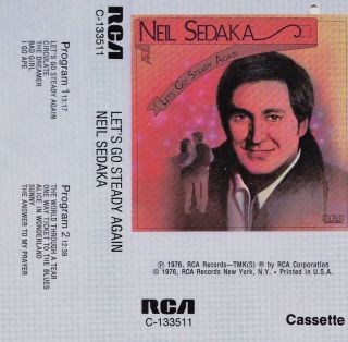Lets Go Steady Again Neil Sedaka Cassette 1976 In