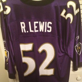Ray Lewis 52 Baltimore Ravens Jersey XL Size Extra Large NFL