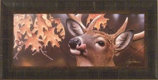Stick by Jerry Gadamus Framed Print Deer Buck Licking Le s N