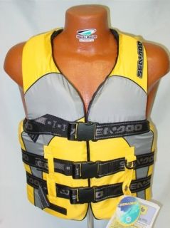 Sea Doo Sandsea Nylon Yellow Grey 2X PFD Life Jacket Vest