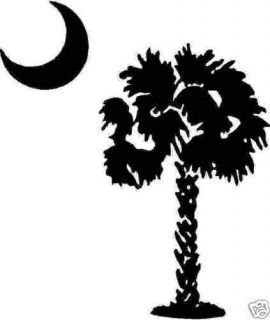 South Carolina Palm Tree with Crescent Moon Vinyl Decal