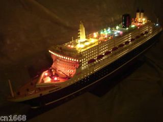 QUALITY HAND MADE WOODEN MODEL CRUISE SHIP WITH FLASHING LIGHT 40