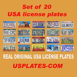 20 USA License Plates Set United States Number Tag Lot Real Best