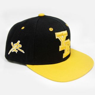 Reckless Y R Black Yellow Letterman Block Logo Snapback Hat
