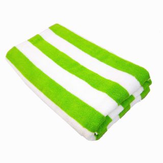 100 Cotton 75cm x 150cm Brand New Lime Green Striped Pool Beach Towel