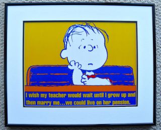 Peanuts Linus Teacher Pension Framed Poster Snoopy