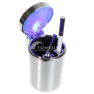 Auto Portable Car LED Light Cigarette Ashtray Holder Use Smokeless