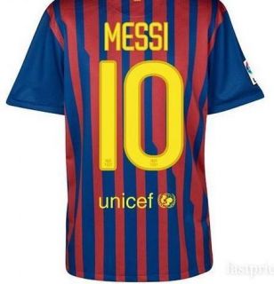 Lionel Messi 10 Barcelona Short Sleeve Home Red and Blue Jersey Shorts