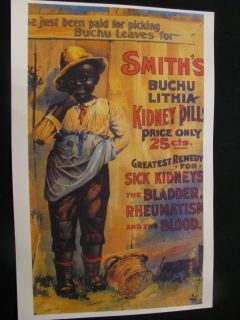 NEGRO ~ 1890s SMITHS BUCHU LITHIA KIDNEY PATENT MEDICINE ADVERTISING