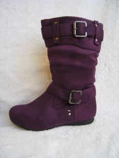 Girls Purple Suede Boots Size 9 2 Youth Size