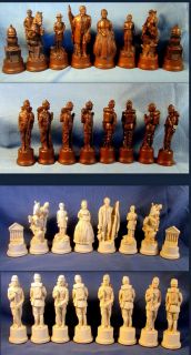  Civil War Chess Set Mascott Chess Abraham Lincoln vs Jefferson Davis