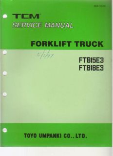 TCM Electric Forklift Service Manual FTB15E3 FTB18E3